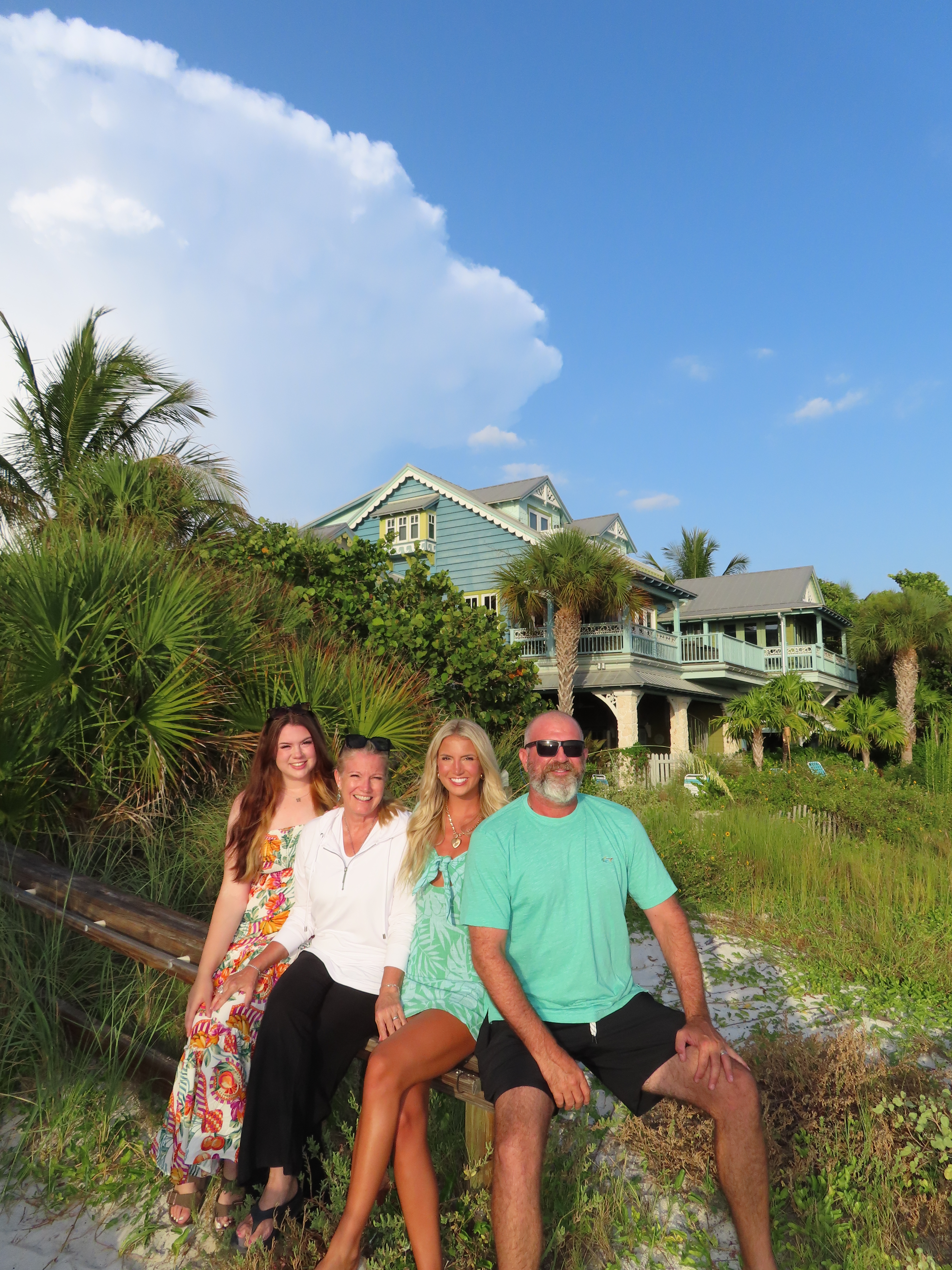 Kadi with family at beach house